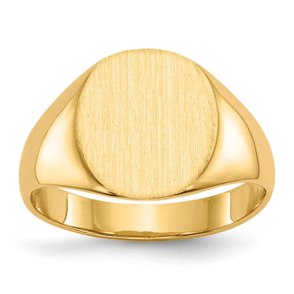 14K Gelbgold Siegelring mit geschlossener Fassung, 11,5 x 10,0 mm