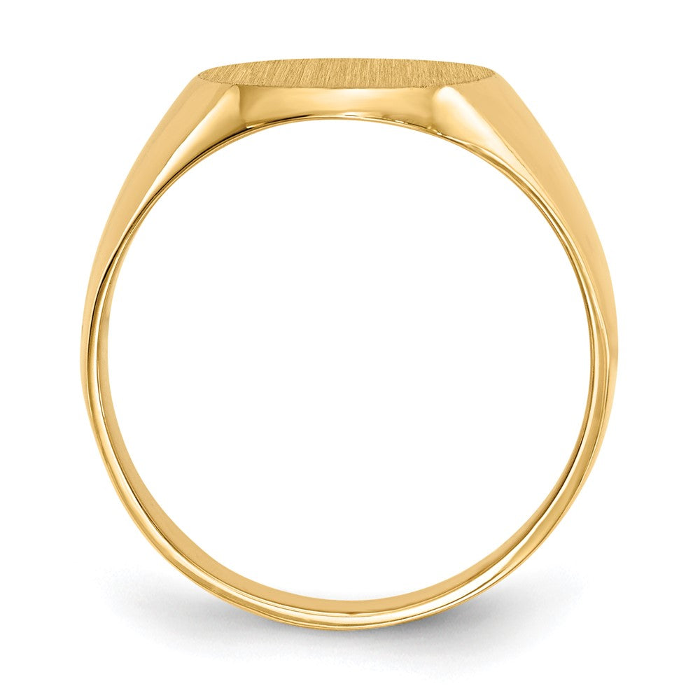 14K Gelbgold Siegelring mit geschlossener Rückseite, 12,5 x 11,0 mm