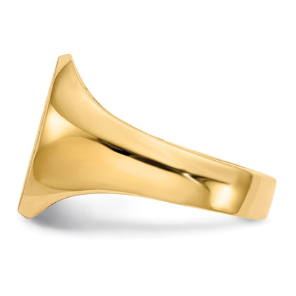 14K Gelbgold Siegelring mit geschlossener Rückseite, 12,5 x 11,0 mm