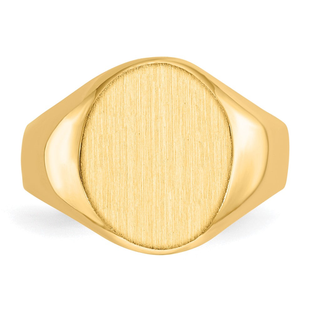 14K Gelbgold Siegelring mit geschlossener Rückseite, 12,5 x 11,0 mm