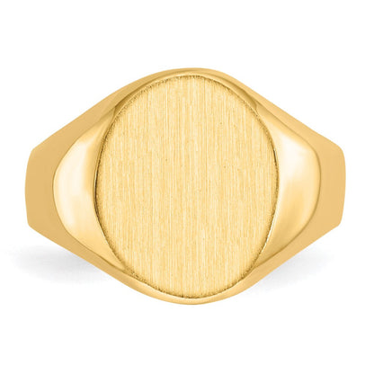 14K Gelbgold Siegelring mit geschlossener Rückseite, 12,5 x 11,0 mm