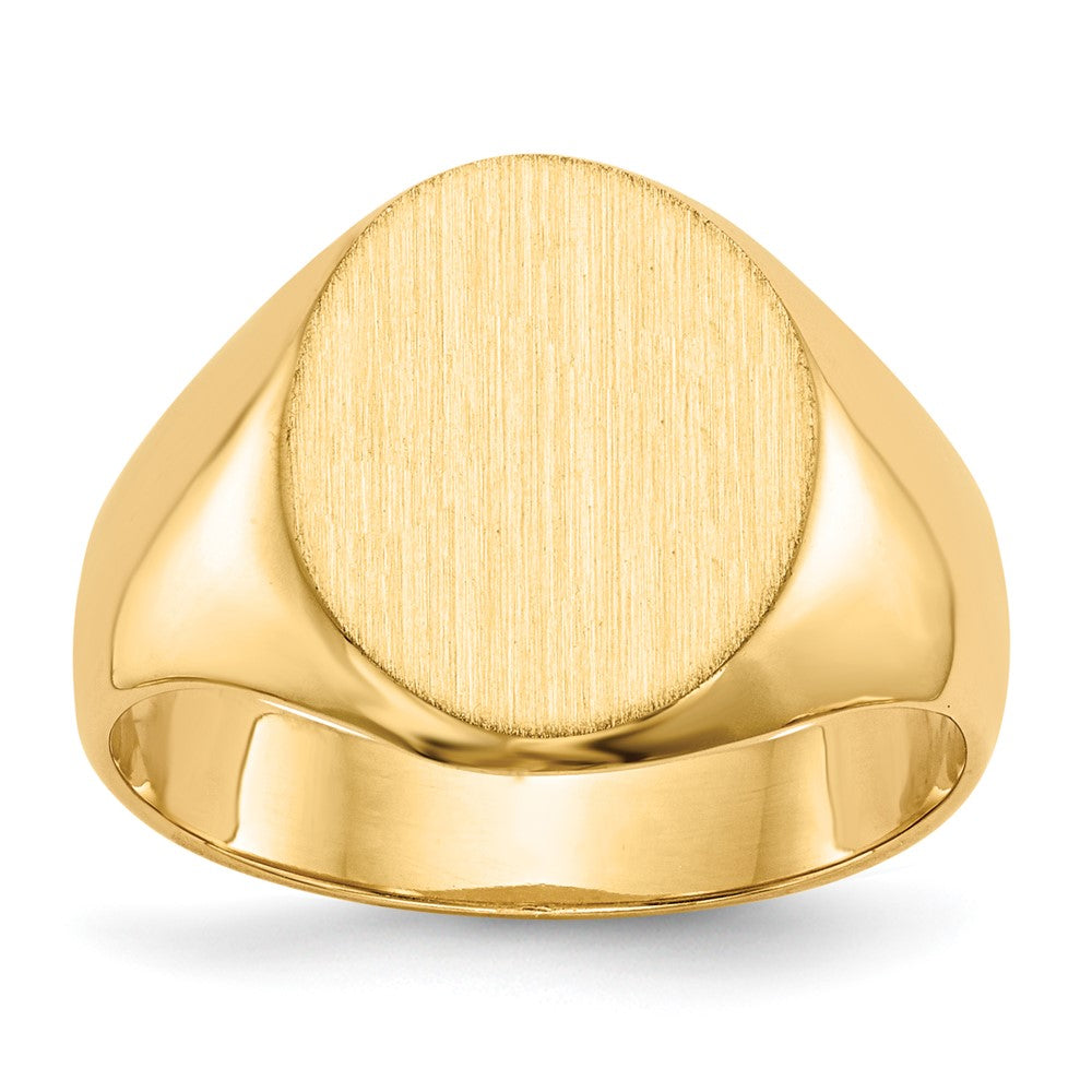 14K Gelbgold Siegelring mit geschlossener Rückseite, 12,5 x 11,0 mm