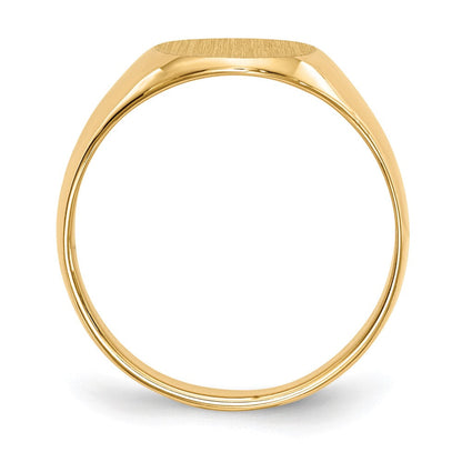 14K Gelbgold Siegelring mit geschlossener Fassung, 13,0 x 11,5 mm, für Herren