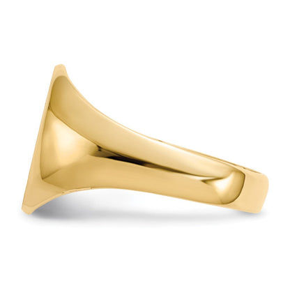 14K Gelbgold Siegelring mit geschlossener Fassung, 13,0 x 11,5 mm, für Herren