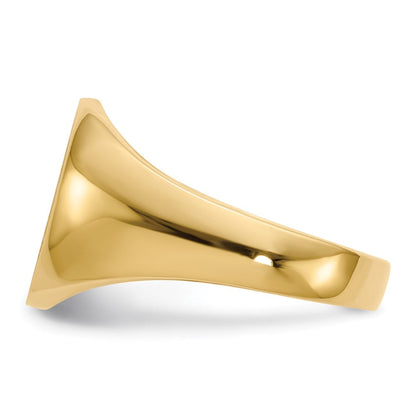 14K Gelbgold 14,5x12,0mm Herren-Siegelring mit geschlossener Rückseite