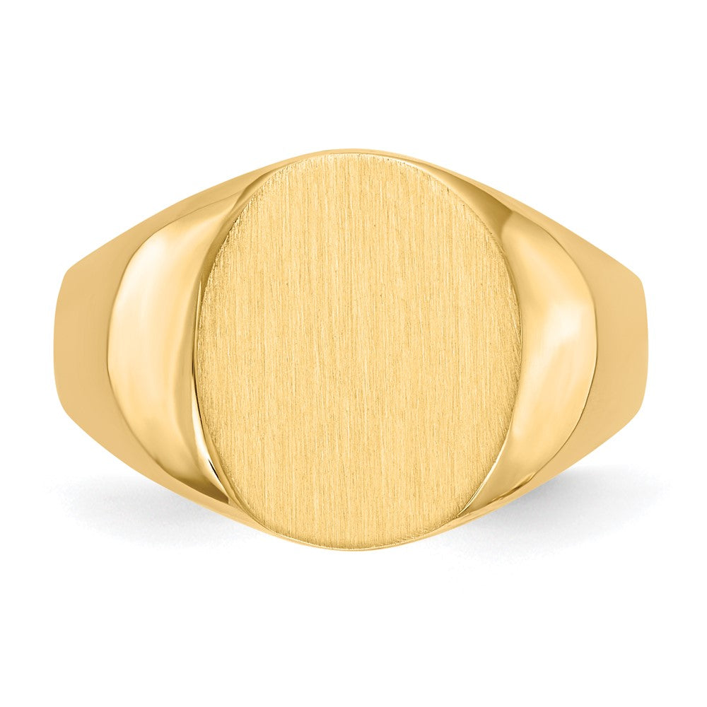 14K Gelbgold 14,5x12,0mm Herren-Siegelring mit geschlossener Rückseite