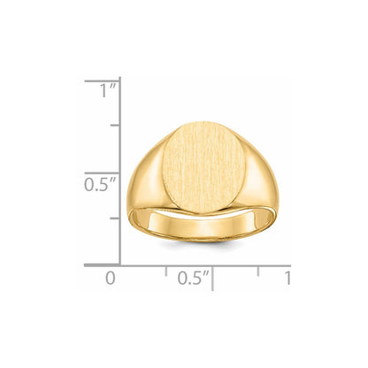 14K Gelbgold 14,5x12,0mm Herren-Siegelring mit geschlossener Rückseite