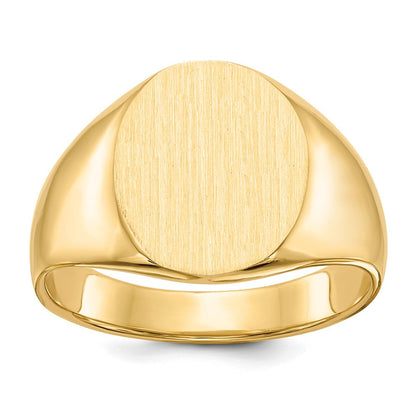 14K Gelbgold 14,5x12,0mm Herren-Siegelring mit geschlossener Rückseite