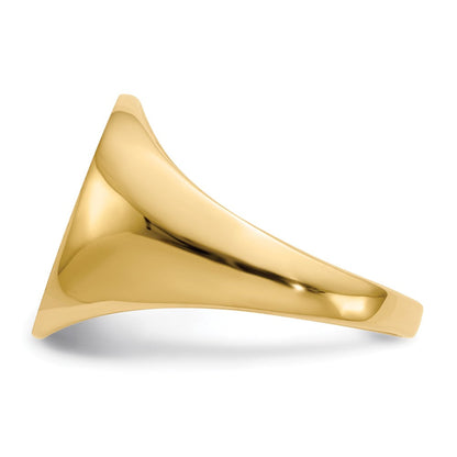 14K Gelbgold Siegelring mit geschlossener Fassung, 16,0x13,0 mm