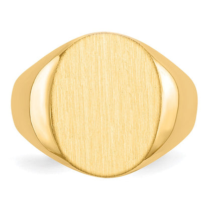 14K Gelbgold Siegelring mit geschlossener Fassung, 16,0x13,0 mm