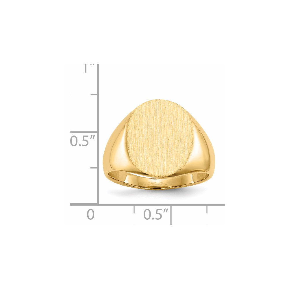 14K Gelbgold Siegelring mit geschlossener Fassung, 16,0x13,0 mm