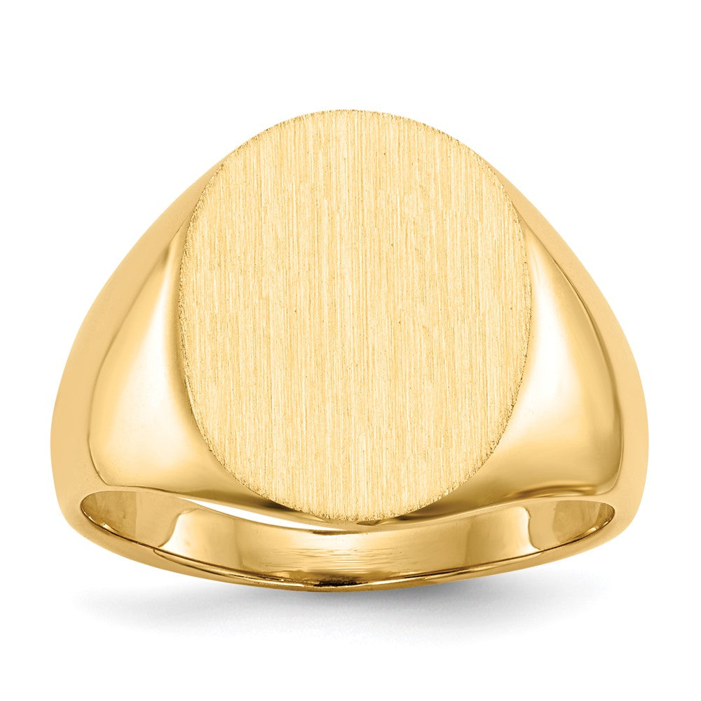 14K Gelbgold Siegelring mit geschlossener Fassung, 16,0x13,0 mm