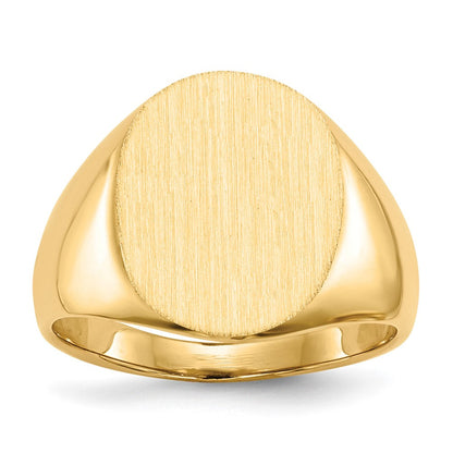 14K Gelbgold Siegelring mit geschlossener Fassung, 16,0x13,0 mm
