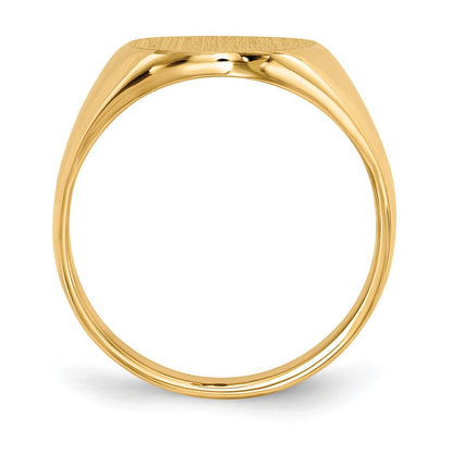 14K Gelbgold 18,0x14,0mm Herren-Siegelring mit geschlossener Rückseite