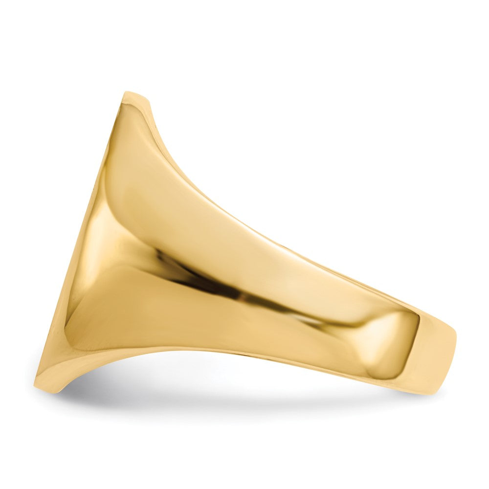 14K Gelbgold 18,0x14,0mm Herren-Siegelring mit geschlossener Rückseite