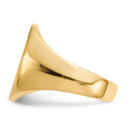 14K Gelbgold 18,0x14,0mm Herren-Siegelring mit geschlossener Rückseite