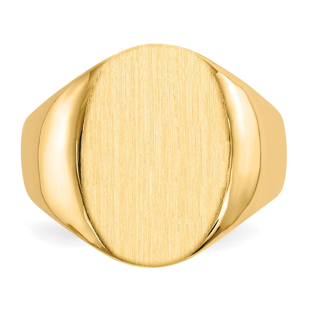 14K Gelbgold 18,0x14,0mm Herren-Siegelring mit geschlossener Rückseite