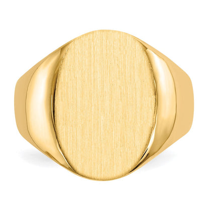 14K Gelbgold 18,0x14,0mm Herren-Siegelring mit geschlossener Rückseite