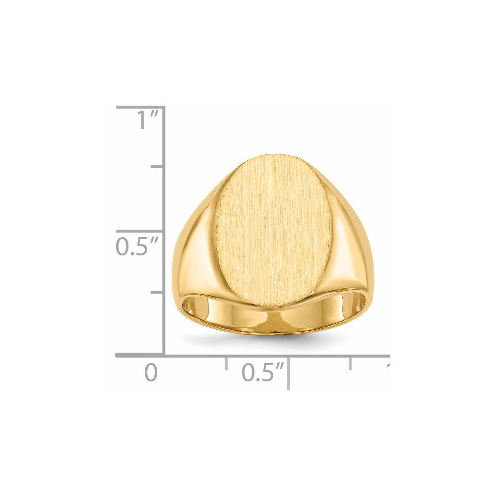 14K Gelbgold 18,0x14,0mm Herren-Siegelring mit geschlossener Rückseite
