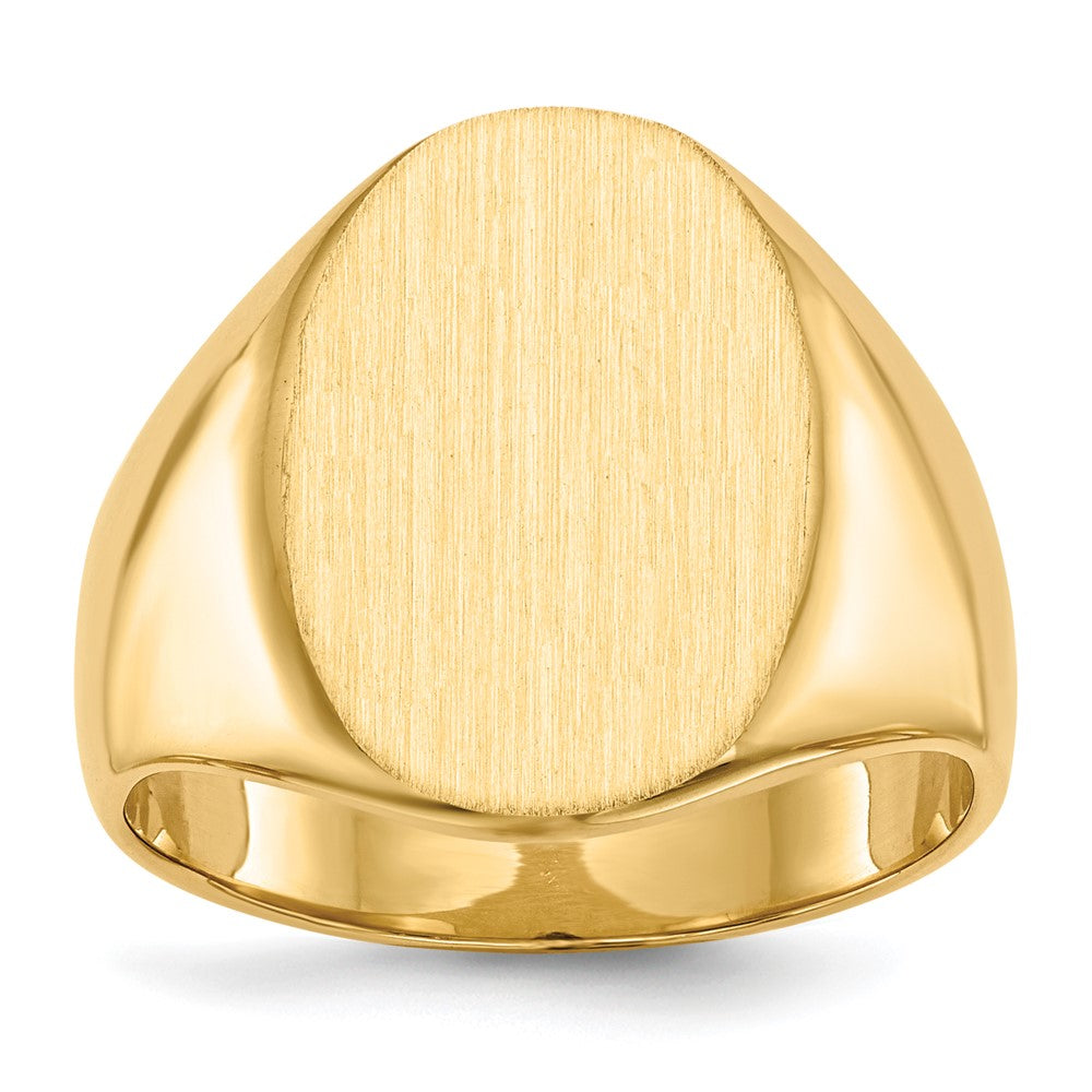 14K Gelbgold 18,0x14,0mm Herren-Siegelring mit geschlossener Rückseite