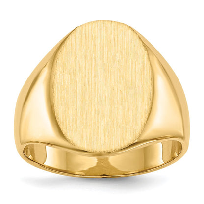 14K Gelbgold 18,0x14,0mm Herren-Siegelring mit geschlossener Rückseite