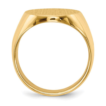 14K Gelbgold 15,5x19,0mm Herren-Siegelring mit geschlossener Fassung