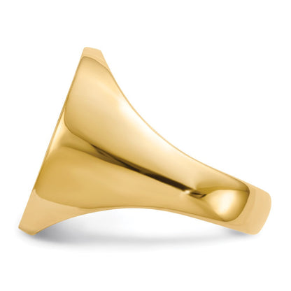 14K Gelbgold 15,5x19,0mm Herren-Siegelring mit geschlossener Fassung