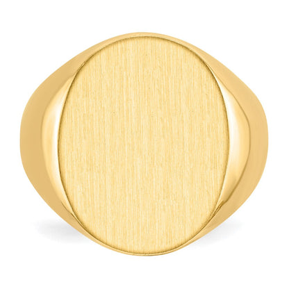 14K Gelbgold 15,5x19,0mm Herren-Siegelring mit geschlossener Fassung