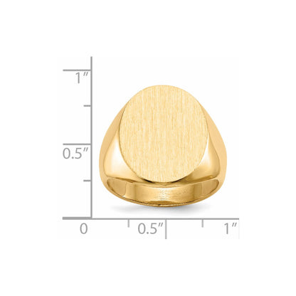 14K Gelbgold 15,5x19,0mm Herren-Siegelring mit geschlossener Fassung