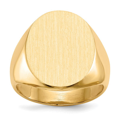 14K Gelbgold 15,5x19,0mm Herren-Siegelring mit geschlossener Fassung