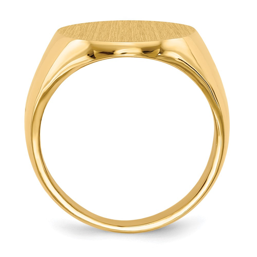 14K Gelbgold Herren-Siegelring mit geschlossener Fassung, 20,5x16,0mm