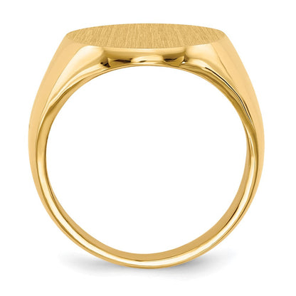 14K Gelbgold Herren-Siegelring mit geschlossener Fassung, 20,5x16,0mm