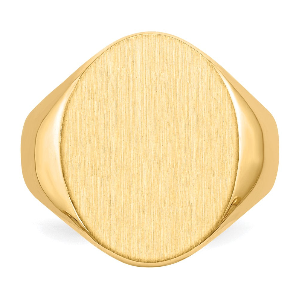14K Gelbgold Herren-Siegelring mit geschlossener Fassung, 20,5x16,0mm