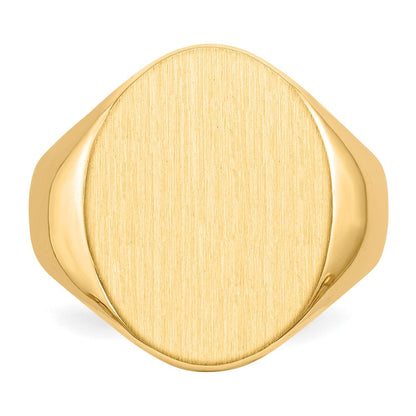 14K Gelbgold Herren-Siegelring mit geschlossener Fassung, 20,5x16,0mm