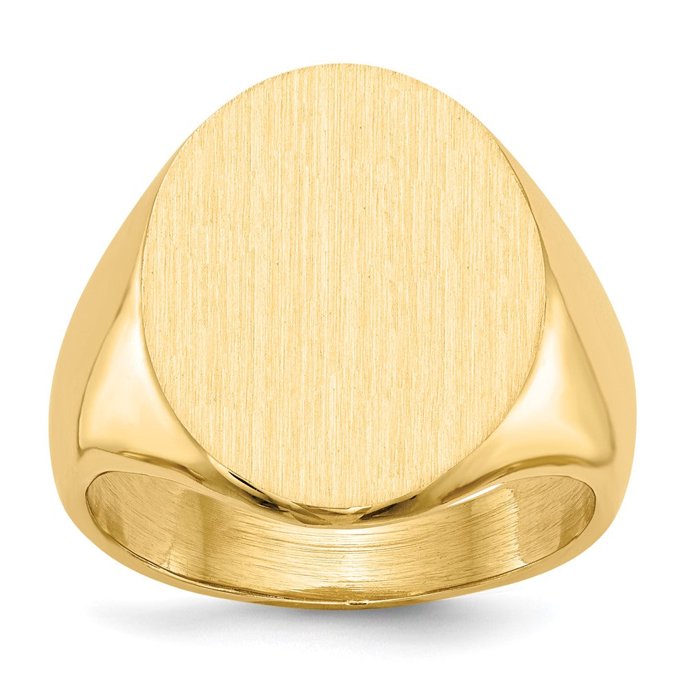 14K Gelbgold Herren-Siegelring mit geschlossener Fassung, 20,5x16,0mm
