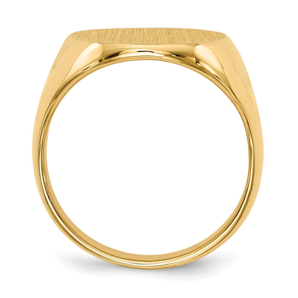 14K Gelbgold 21,5x16,0mm Herren-Siegelring mit geschlossener Fassung