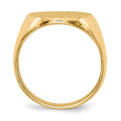 14K Gelbgold 21,5x16,0mm Herren-Siegelring mit geschlossener Fassung