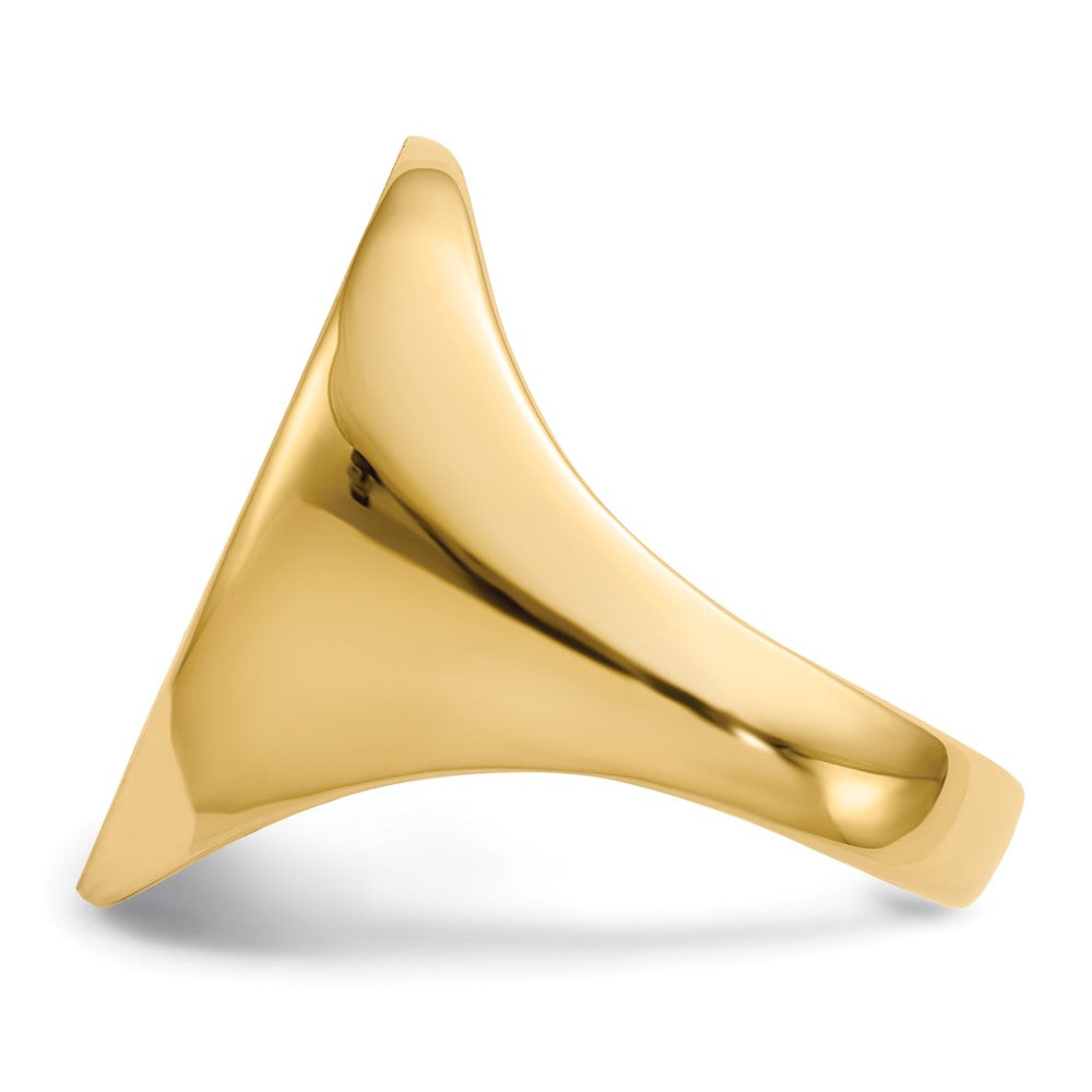14K Gelbgold 21,5x16,0mm Herren-Siegelring mit geschlossener Fassung