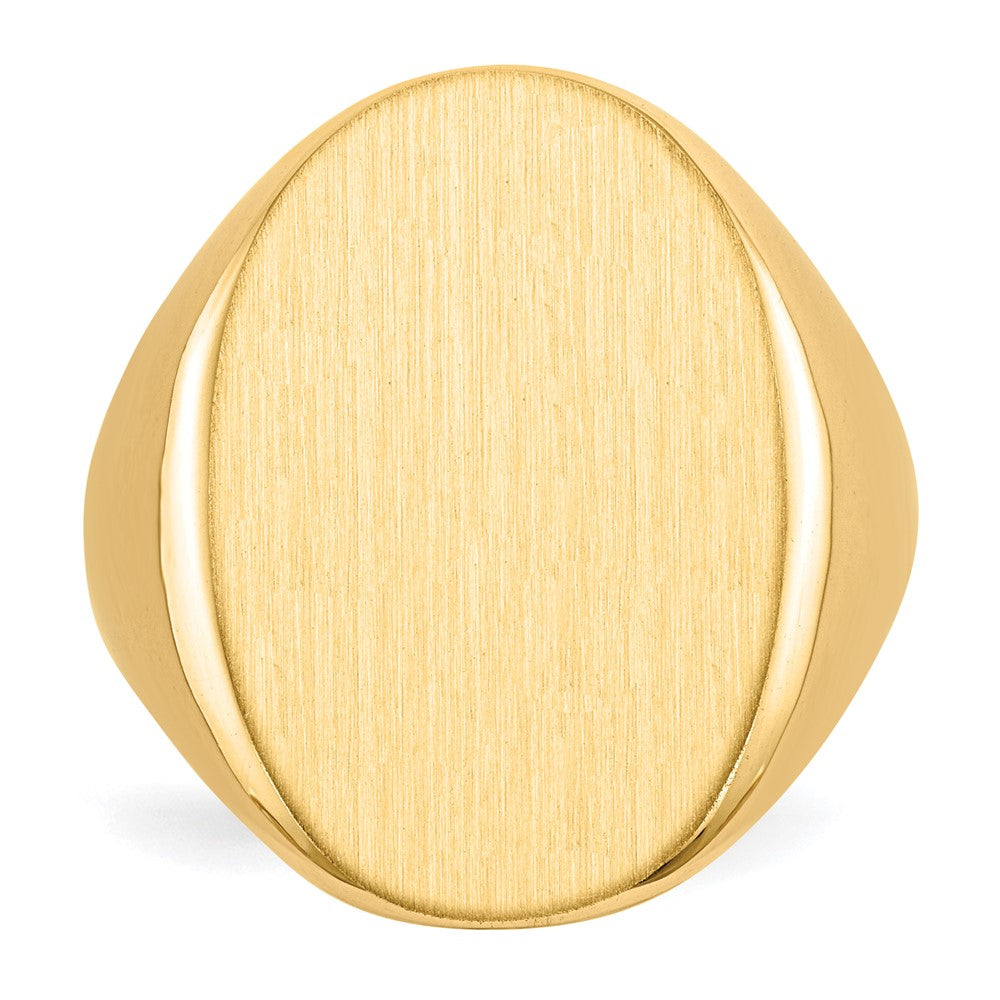 14K Gelbgold 21,5x16,0mm Herren-Siegelring mit geschlossener Fassung