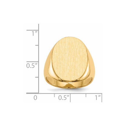 14K Gelbgold 21,5x16,0mm Herren-Siegelring mit geschlossener Fassung