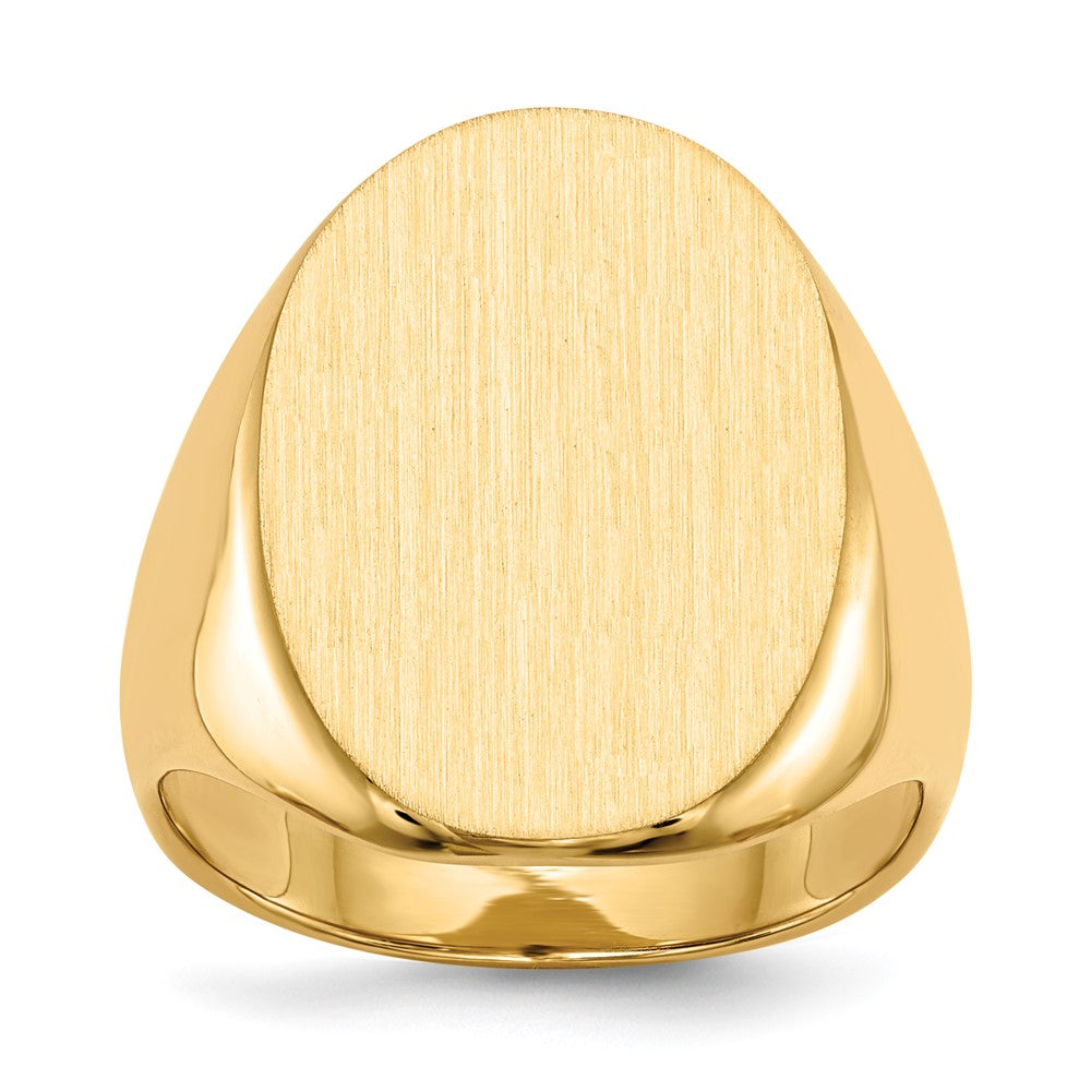 14K Gelbgold 21,5x16,0mm Herren-Siegelring mit geschlossener Fassung