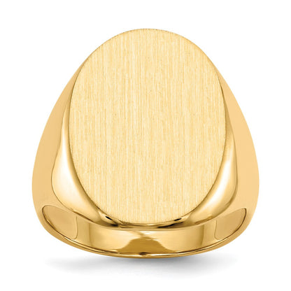 14K Gelbgold 21,5x16,0mm Herren-Siegelring mit geschlossener Fassung