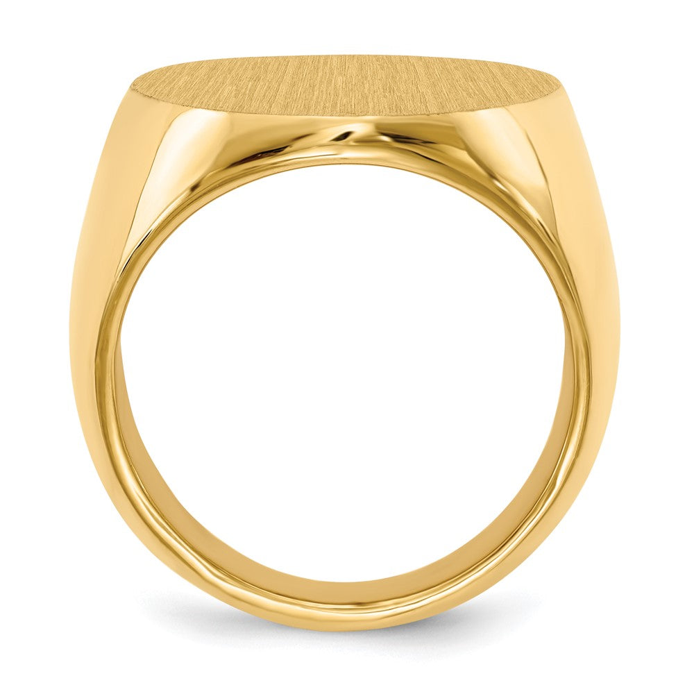 14K Gelbgold Siegelring für Herren mit geschlossener Fassung, 26,5 x 19,0 mm