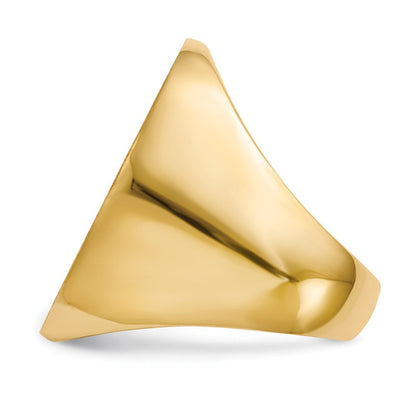 14K Gelbgold Siegelring für Herren mit geschlossener Fassung, 26,5 x 19,0 mm