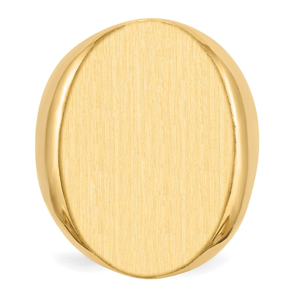 14K Gelbgold Siegelring für Herren mit geschlossener Fassung, 26,5 x 19,0 mm