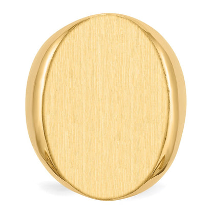 14K Gelbgold Siegelring für Herren mit geschlossener Fassung, 26,5 x 19,0 mm
