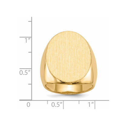 14K Gelbgold Siegelring für Herren mit geschlossener Fassung, 26,5 x 19,0 mm