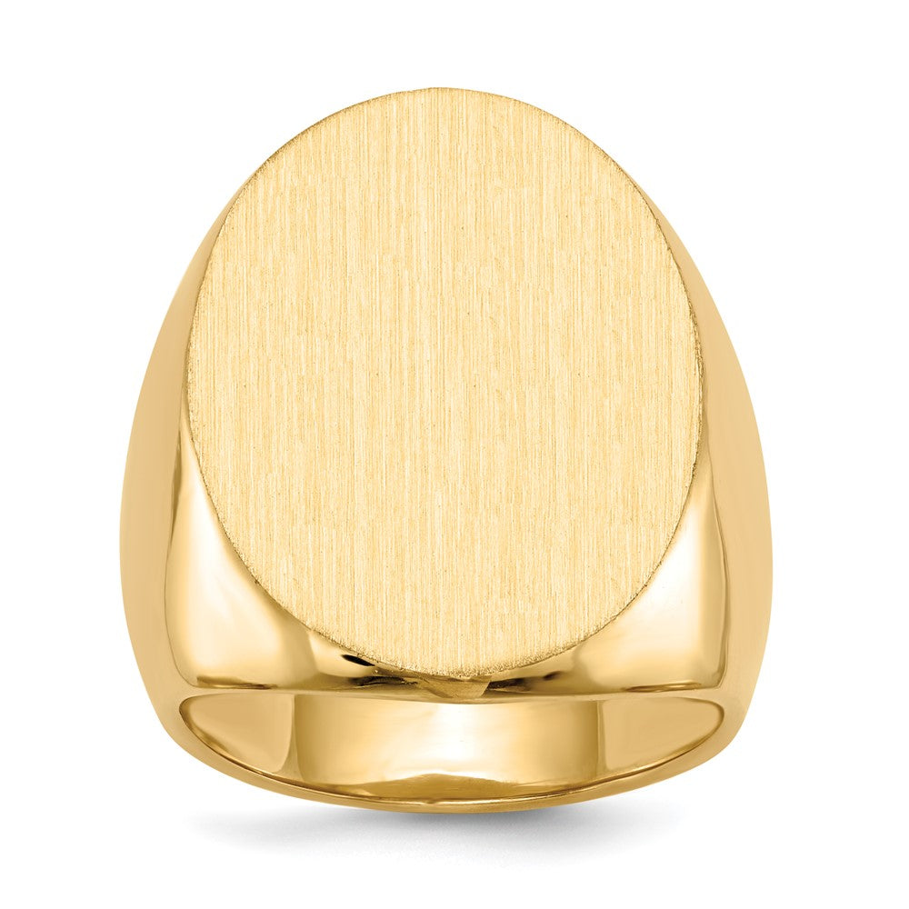 14K Gelbgold Siegelring für Herren mit geschlossener Fassung, 26,5 x 19,0 mm
