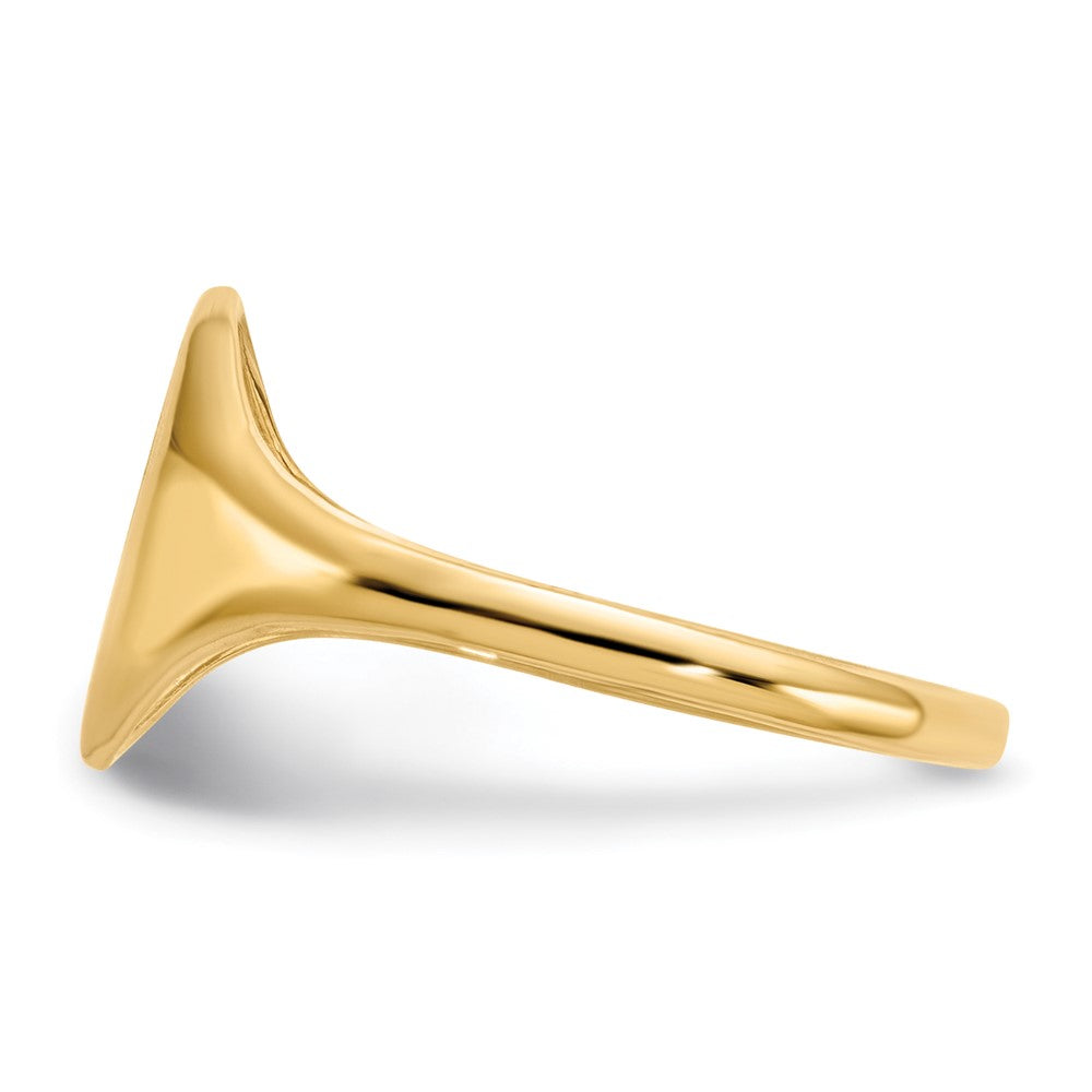 10K Gelbgold Siegelring mit offener Rückseite, 10,0 x 8,5 mm