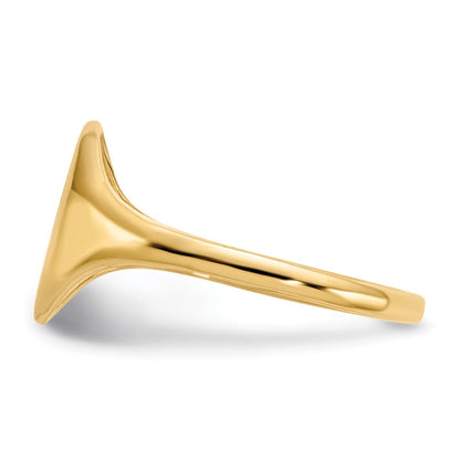 10K Gelbgold Siegelring mit offener Rückseite, 10,0 x 8,5 mm